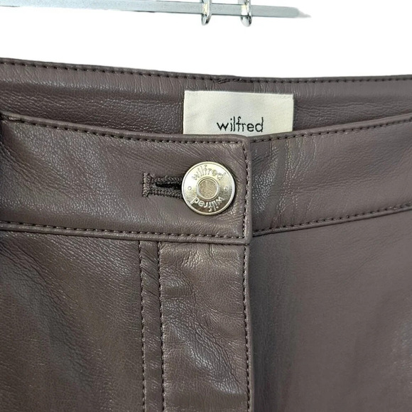Aritzia Wilfred The Melina Pant Size 6 High Rise  Straight Leg Vegan Leather - Picture 5 of 8